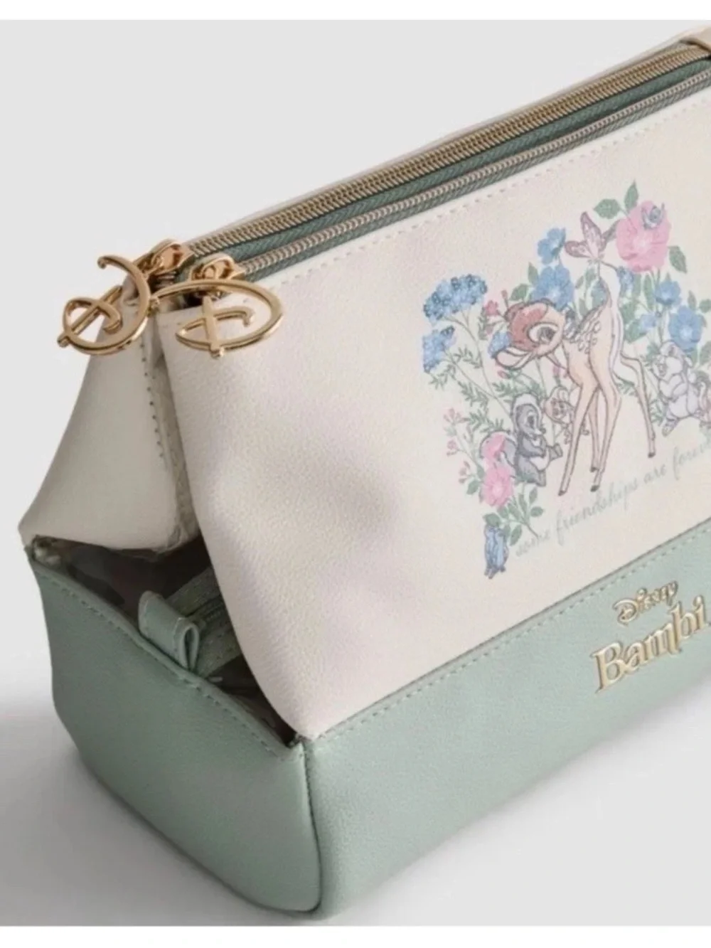 Disney Faux Leather Bambi Tri Fold Cosmetic Makeup Bag Thumper Primark*-NEW